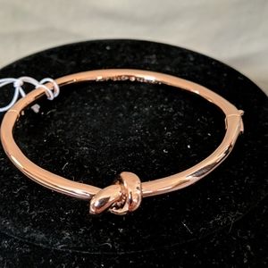 NWT Kate Spade Sailor's Knot hinged rose gold bangle bracelet